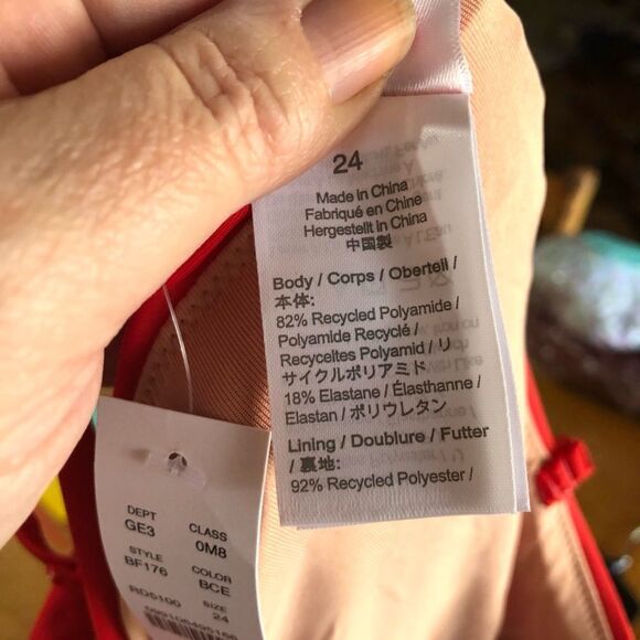 NWT J Crew Ruched Sweetheart One-Piece Swimsuit Pop of Red Size 24 - Picture 7 of 7